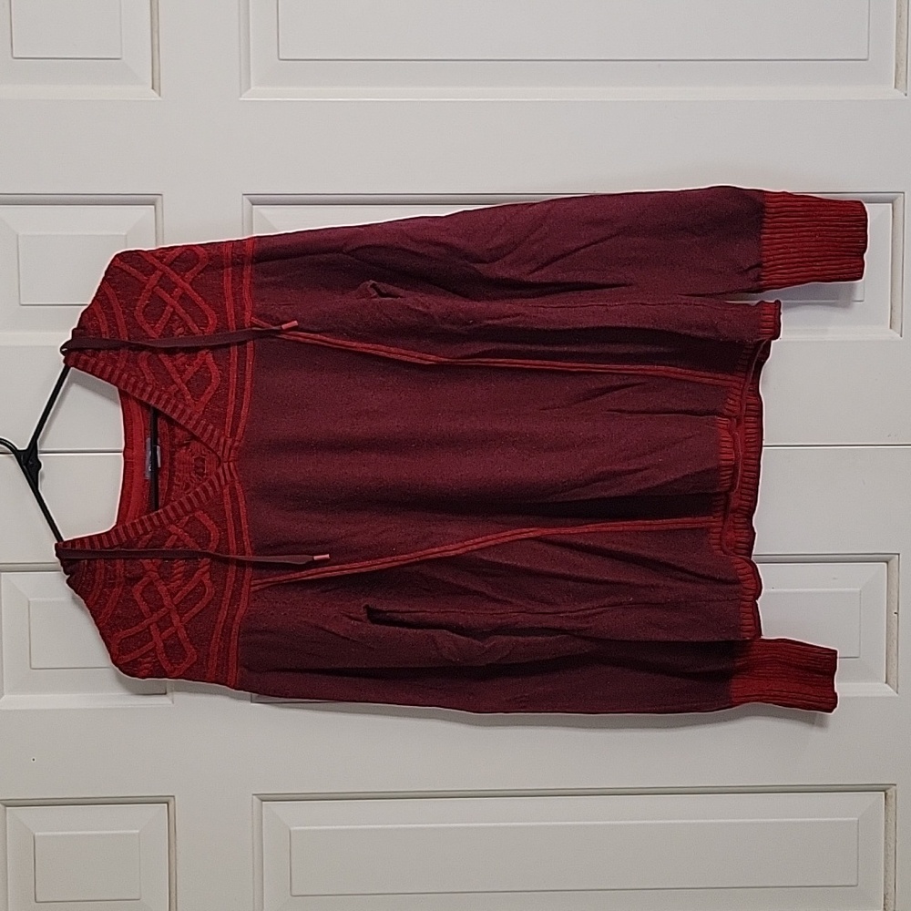 Eddie Bauer women's burgundy deep red pull over hoodie sz S